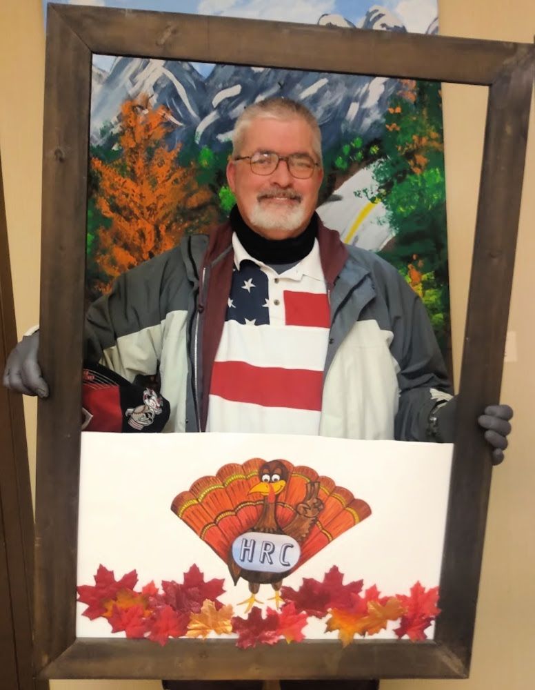 Jim holding Turkey HRC art